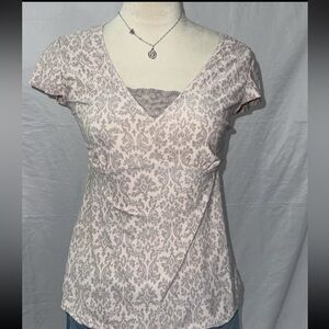 Marilyn Monroe Pink and Gray Patterned Blouse